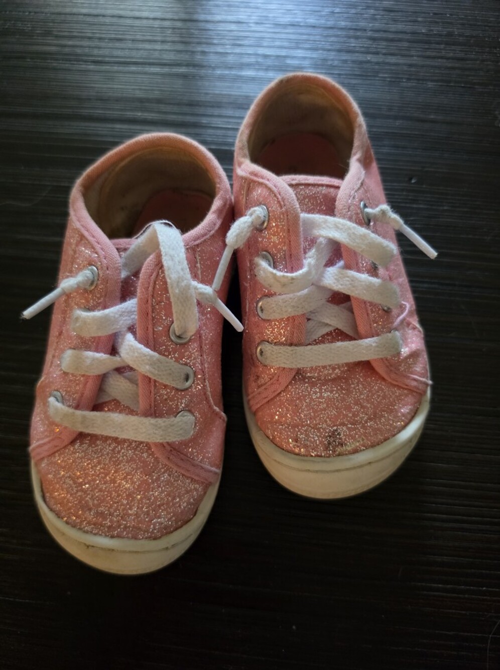 wonder nation Pink Glitter Lace-Up Kids Sneakers